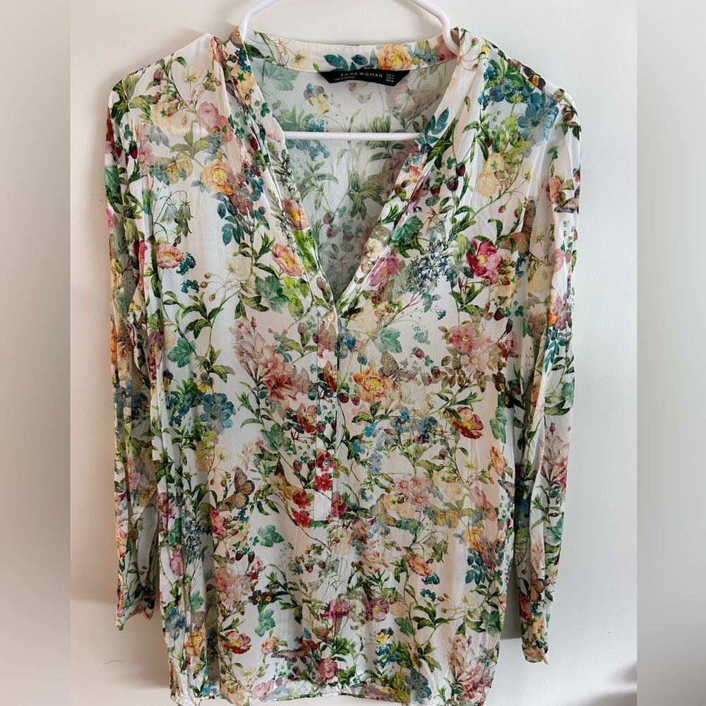 Zara Multicolor Floral Blouse